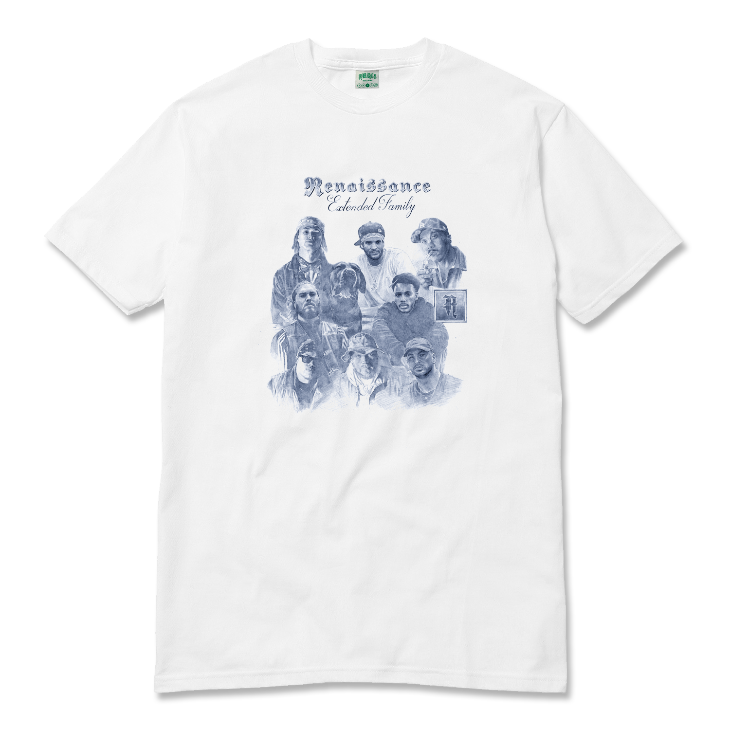 "RENAISSANCE: EXTENDED FAMILY" TEE (WHITE & BLUE)